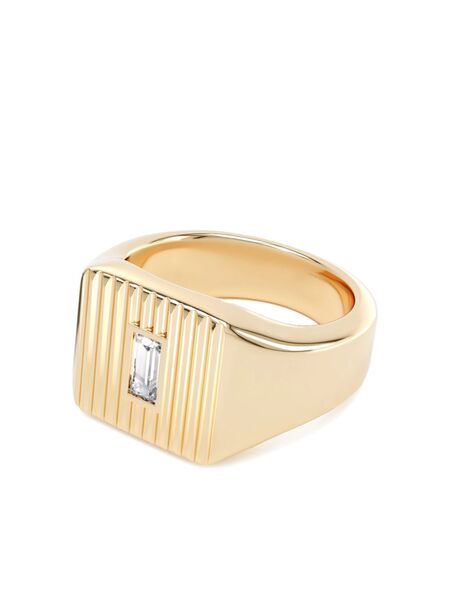  Loev 14k Yellow Gold Eternity Diamond Signet Ring 