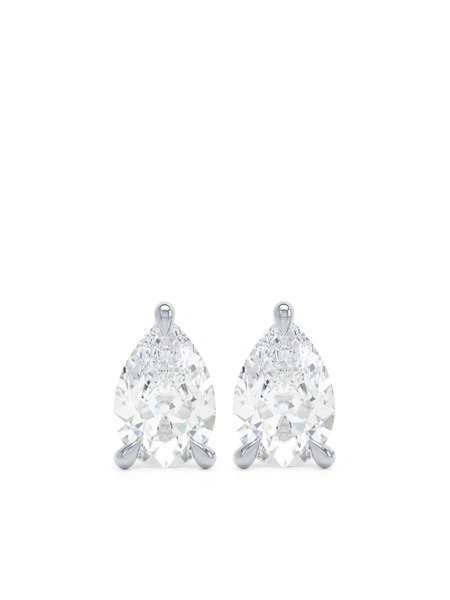  Loev 18kt Recycled White Gold Diamond Stud Earrings - Silver 