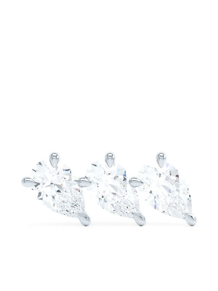  Loev 18kt Recycled White Gold The Triple Pear Diamond Earring - Silver 