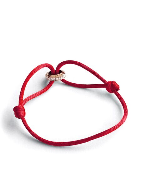 Loev 14kt Rose Gold Eternity Summer Diamond Bracelet - Red 