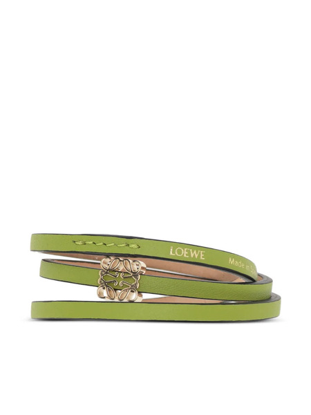  Loewe Anagram Leather Bracelet - Green 