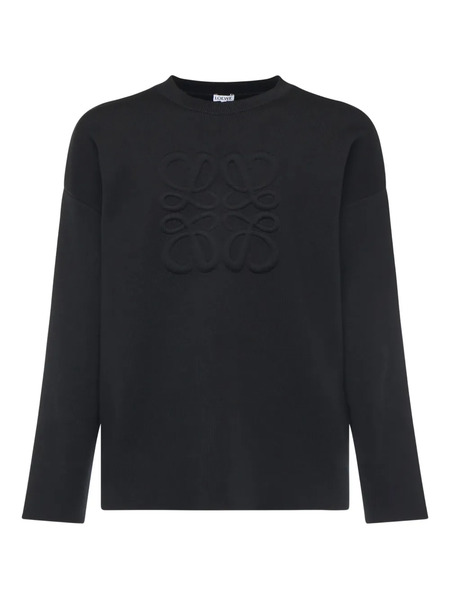  Loewe Anagram-logo Wool-blend Sweater - Black 