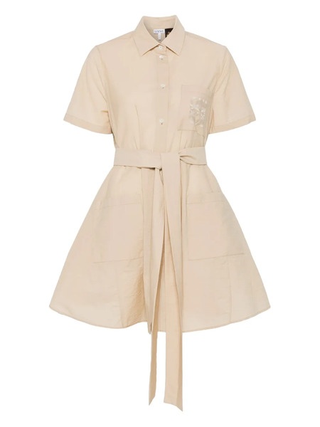  Loewe Anagram-motif Mini Dress - Neutrals 