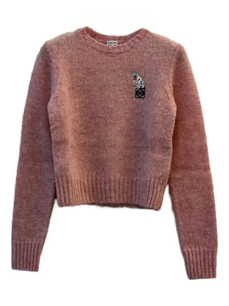  Loewe Appliqué Crew-neck Sweater - Pink 