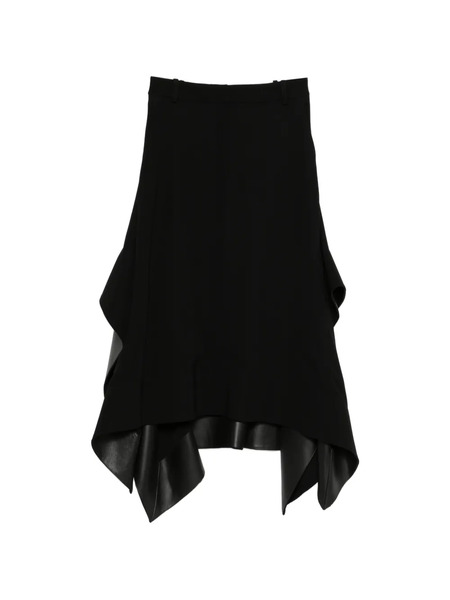  Loewe Belt-loops Leather-details Midi Skirt - Black 