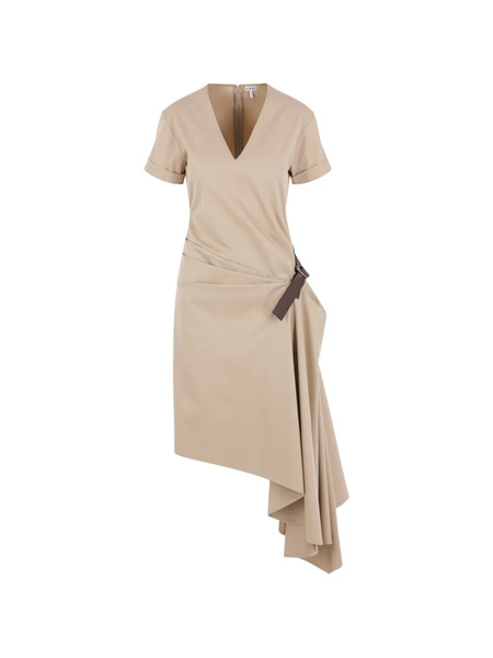  Loewe Belted Draped Dress - Neutrals 