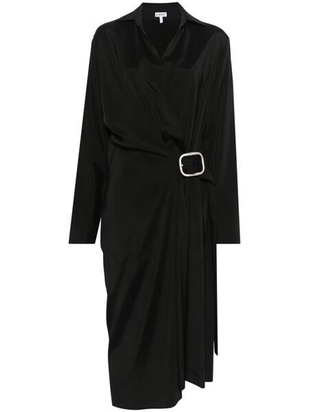  Loewe Belted Midi Dress - Black 