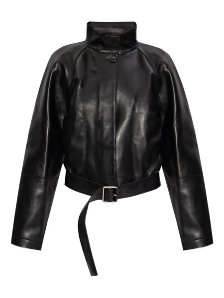  Loewe Belted Nappa Leather Coat - Black 
