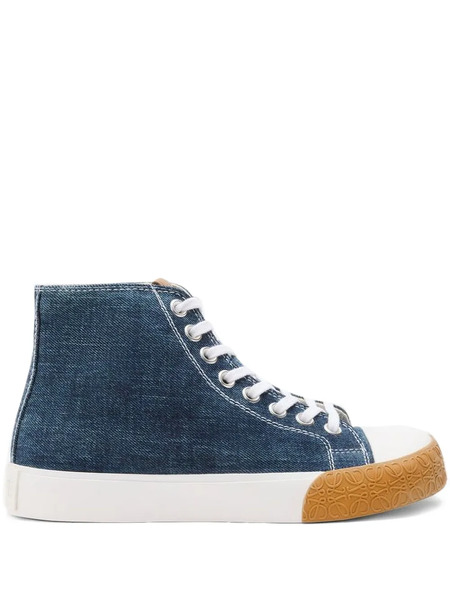  Loewe Bloc Denim Lace-up Trainers - Blue 