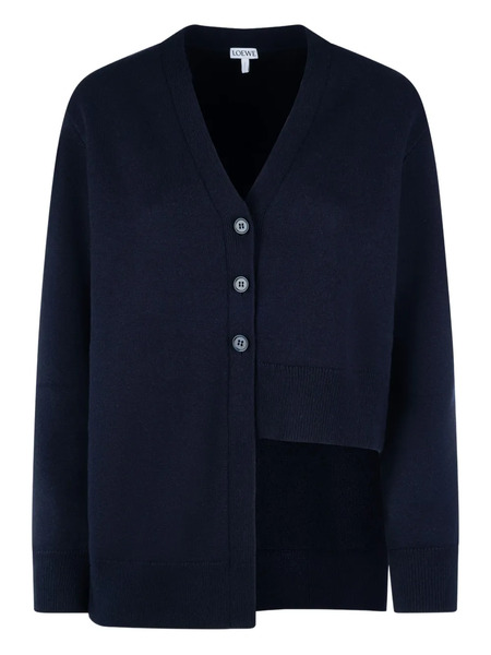  Loewe Button-fastening Asymmetric Cardigan - Blue 