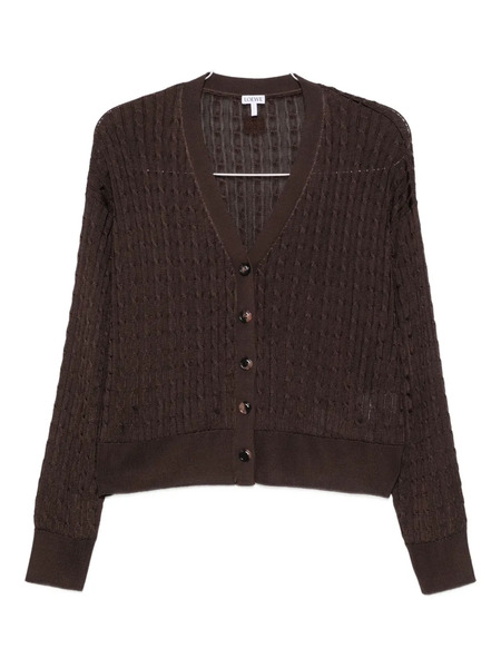  Loewe Cable-knit Button Cardigan - Brown 