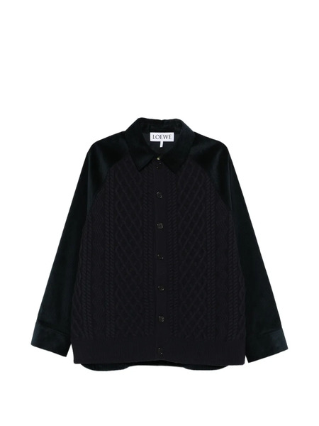  Loewe Cable Knit Corduroy Jacket - Blue 