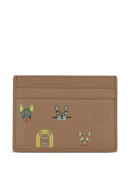  Loewe Cat-motif Card Holder - Brown 