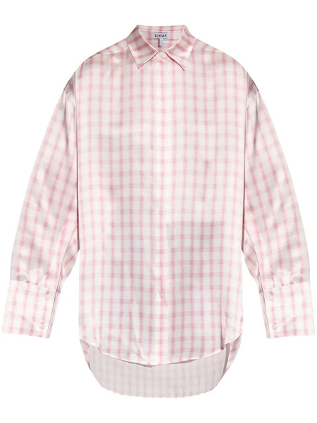  Loewe Checked Silk Shirt - White 