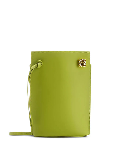  Loewe Drawstring Logo Cross Body Bag - Green 