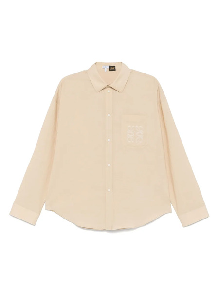  Loewe Embroidered-anagram Shirt - Neutrals 