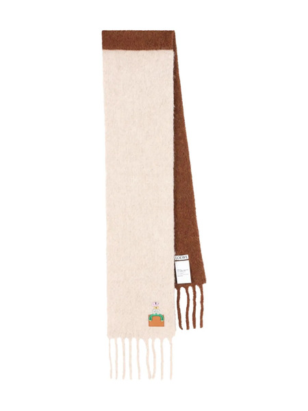  Loewe Embroidered Two-tone Scarf - Neutrals 