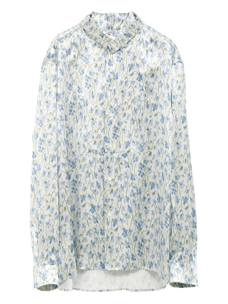  Loewe Floral-print Button-up Shirt - White 