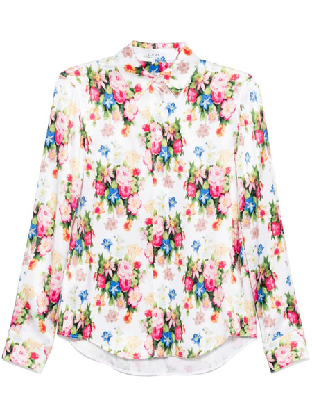  Loewe Floral-print Shirt - White 
