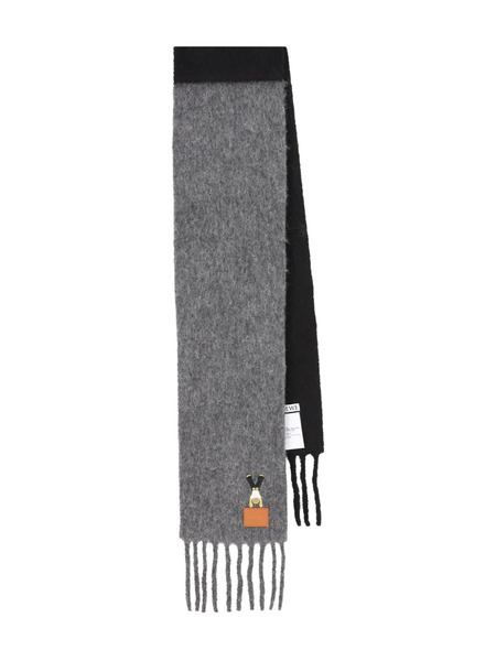  Loewe Fringed Wool Scarf - Grey 
