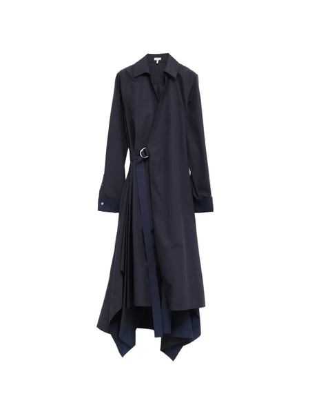  Loewe Layered Belted Midi Dress - Blue 