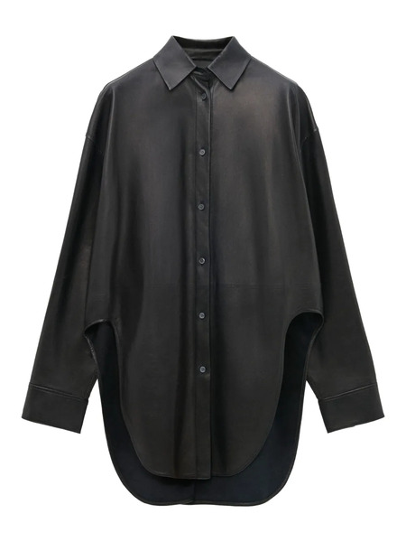  Loewe Leather Shirt - Black 