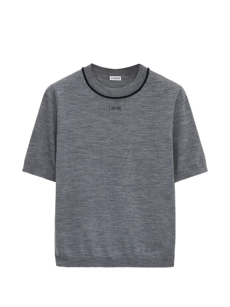 Loewe Logo-detail Knitted T-shirt - Grey 