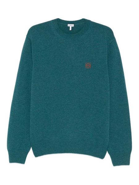  Loewe Logo-embroidered Crew-neck Sweater - Green 
