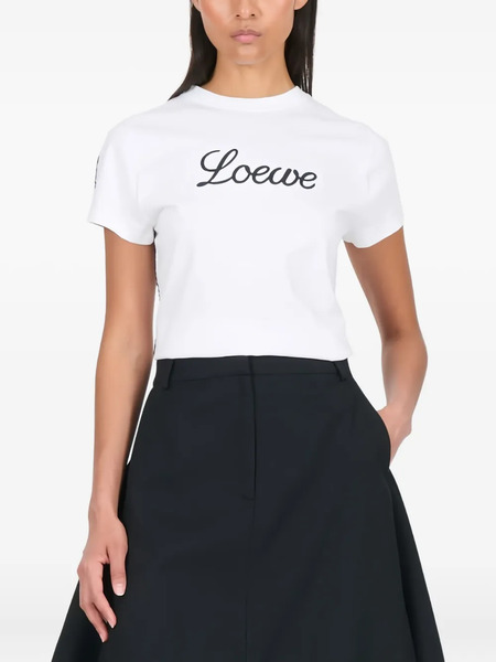  Loewe Logo-embroidered T-shirt - White 