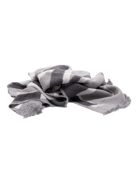  Loewe Logo Fringed Scarf - Grey 
