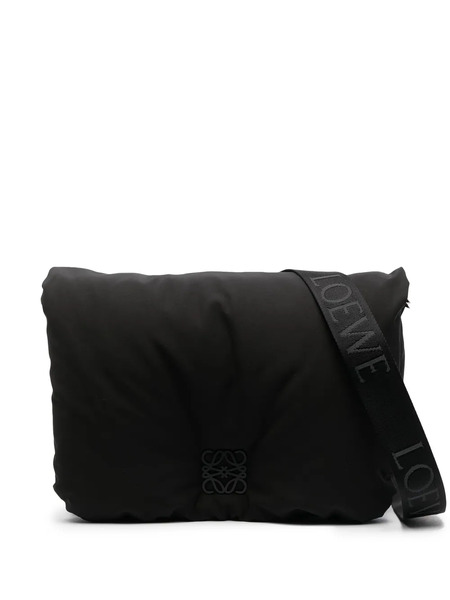  Loewe Logo-plaque Padded Shoulder Bag - Black 