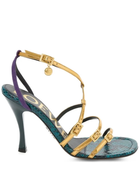  Loewe 90mm Buckle Strap Sandals - Gold 