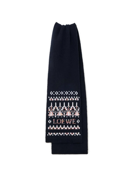  Loewe Patterned Scarf - Blue 