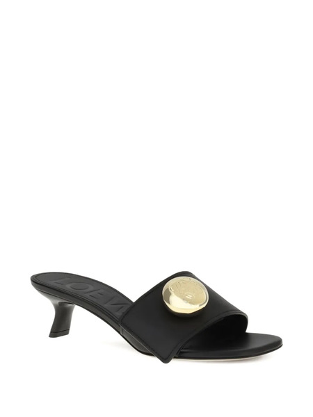  Loewe Pebble Logo-detail Sandals - Black 