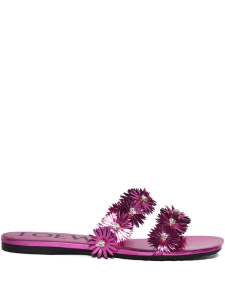  Loewe Petal Flower -rystal Sandals - Pink 