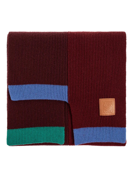  Loewe Ribbed Asymmetric Scarf - Red 
