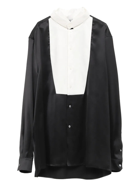  Loewe Satin Front-panel Shirt - Black 