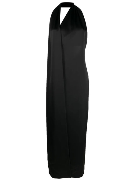  Loewe Scarf Satin Maxi Dress - Black 