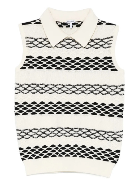  Loewe Spread-collar Pattern Top - White 