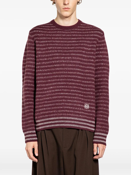  Loewe Striped Crew-neck Sweater - Brown 