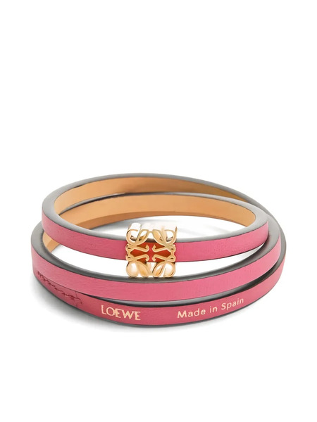  Loewe Twist Leather Bracelet - Pink 