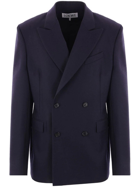  Loewe Wool Double-breasted Blazer - Blue 