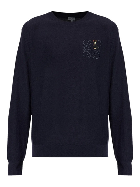  Loewe X Louis Wain Embroidered Wool Sweater - Blue 