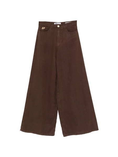  Lois Jeans Button Wide-leg Trousers - Brown 