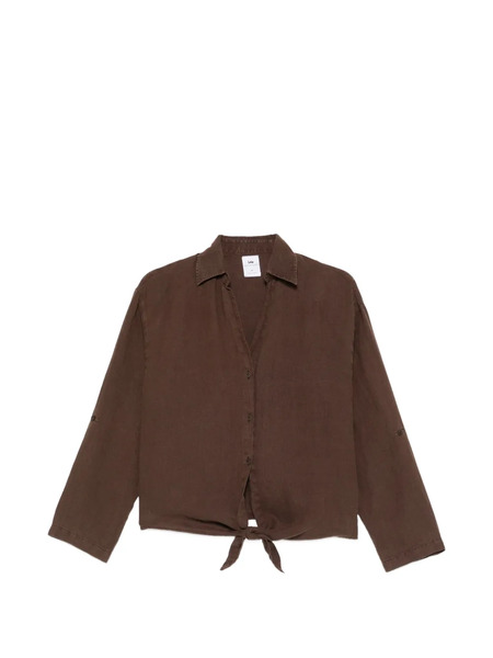 Lois Jeans Tie-front Shirt - Brown 