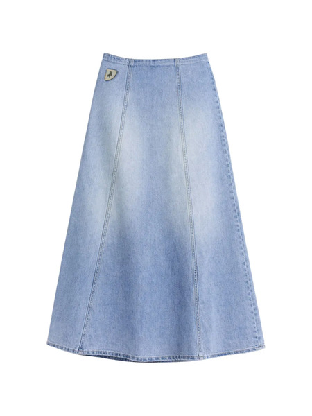  Lois Jeans Wilson Logo-patch Denim Maxi Skirt - Blue 