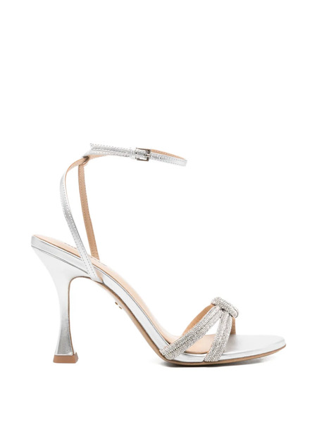  Lola Cruz Knotted Strap Sandals - Silver 