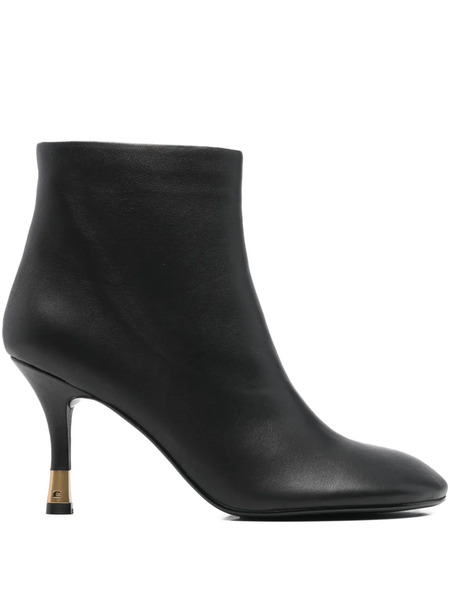  Lola Cruz Leather Ankle Boots - Black 