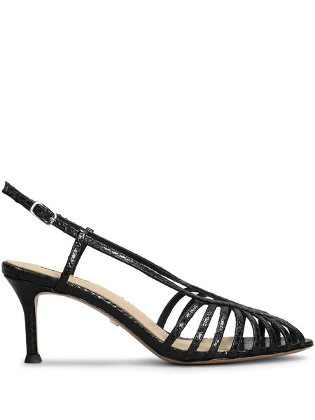  Lola Cruz Leather Sandals - Black 