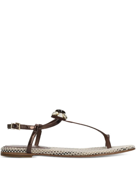  Lola Cruz Margot Embellished Sandals - Brown 